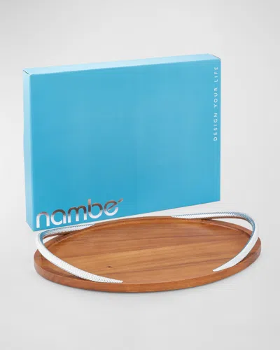 Nambe Braid Serving Tray In Brown