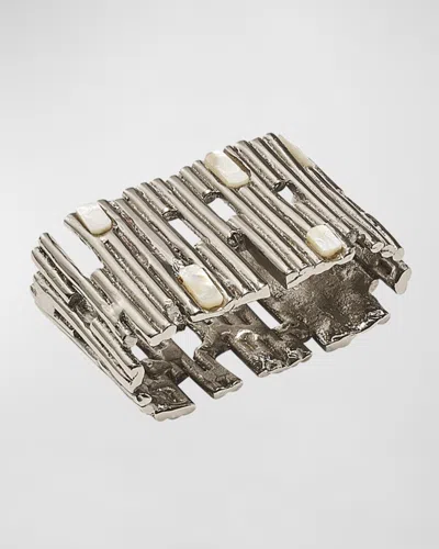 Kim Seybert Silver Matrix Napkin Ring In Multi
