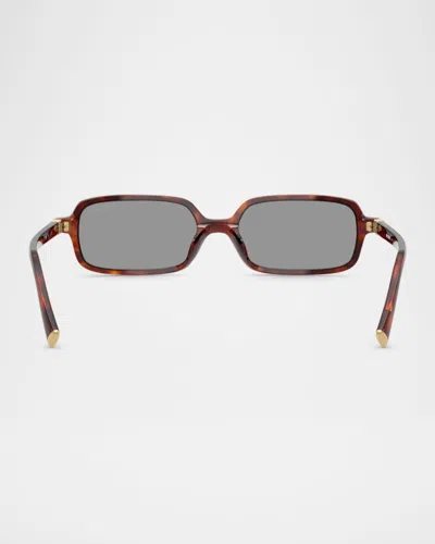 Miu Miu 11zs Rectangular Sunglasses In Brown