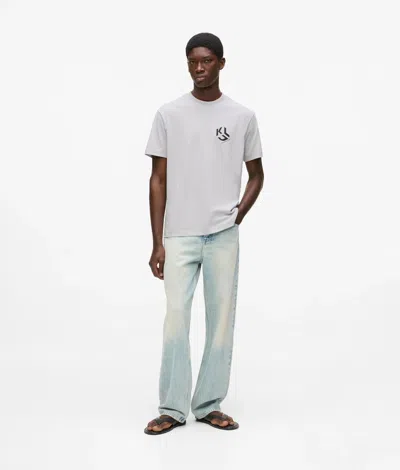 Kl Jeans Monogram T-shirt In Gray