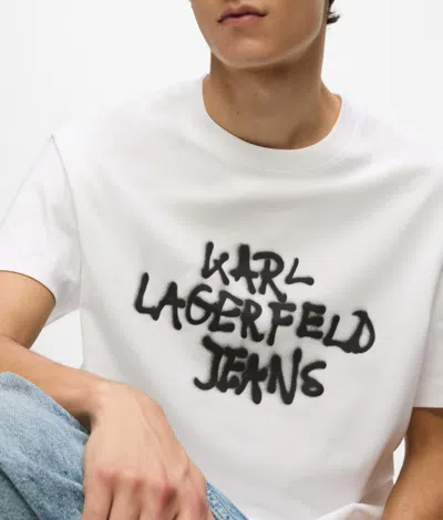 Kl Jeans Graffiti T-shirt In White