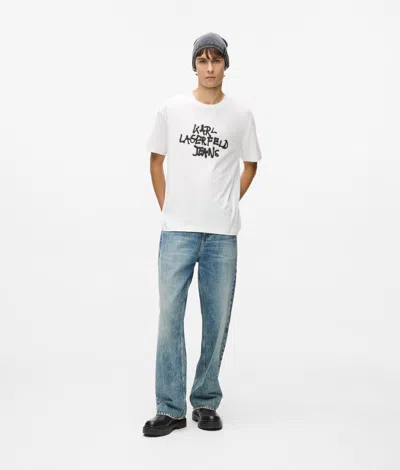 Kl Jeans Graffiti T-shirt In White