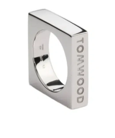 Tom Wood Sterling Silver Square Ring In Silver