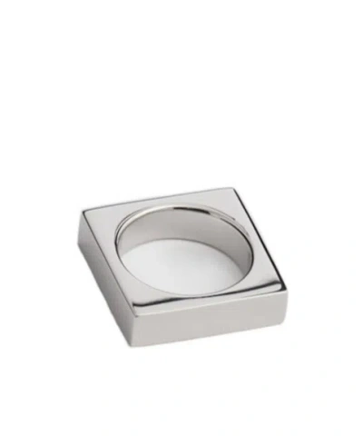 Tom Wood Sterling Silver Square Ring In Silver