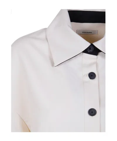 Entire Studios Buttoned Tie Shirt In White