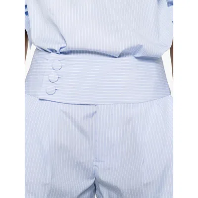 Frame Button Striped Shorts In White