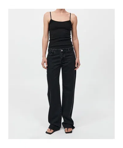 St Agni Belt Loop Jeans In Black