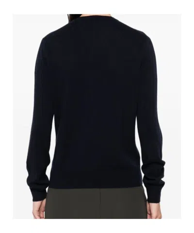 Soft Goat Buttoned Crew Neck Sweater In Black