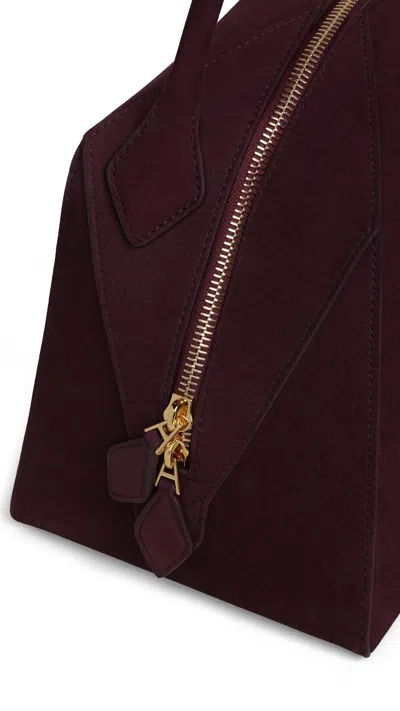 Alaïa Le Bouledogue Bowling Shoulder Bag In Nubuck Leather In Brown