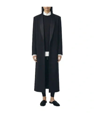 The Row Wool Midi Coat In Black