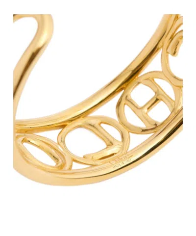 Chloé Script Logo Cuff Bracelet In Gold