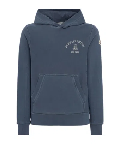 Moncler Sweatshirt With Logo In Blue