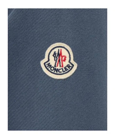 Moncler Sweatshirt With Logo In Blue