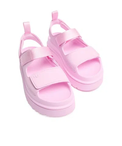 Ugg Sandals Open Toe Platform Sole Pull Tab In Pink