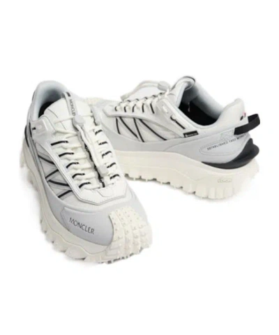 Moncler Light Grey Real Leather Trailgrip Gtx Low Top Sneakers In Gray