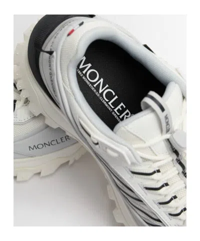 Moncler Light Grey Real Leather Trailgrip Gtx Low Top Sneakers In Gray