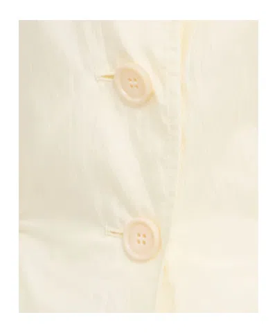 Chloé White Solid Notched Lapel Top In White