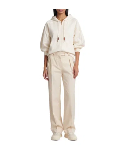 Moncler Drawstring-hood Kangaroo-pocket Jacket In White
