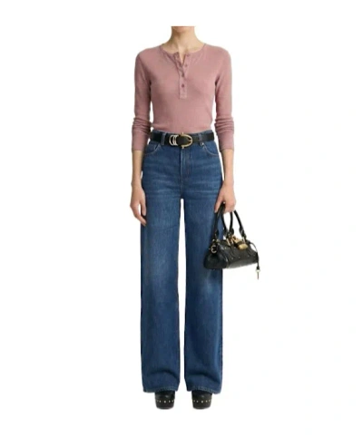 Chloé Knit Pullover Long Sleeves Crew Neck Ribbed In Pink