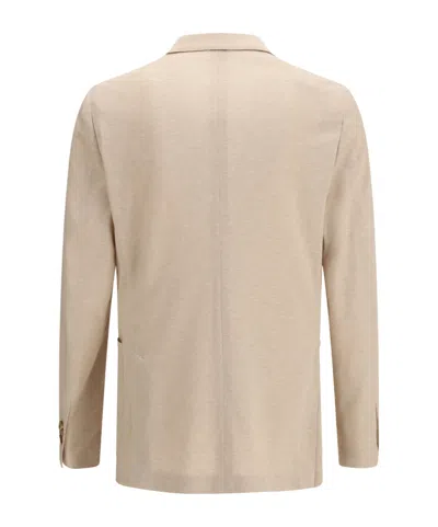 Lardini Double-breasted Patch-pocket Blazer In Brown