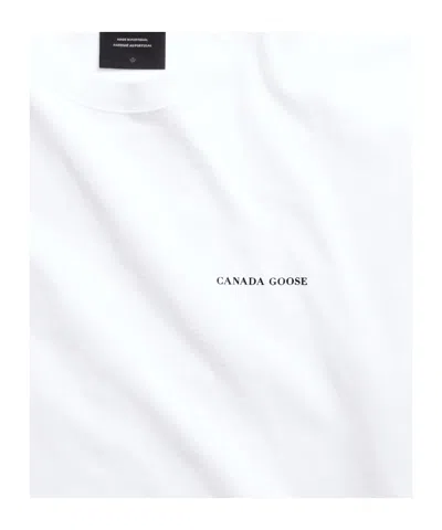 Canada Goose Cotton Logo Crew Neck Graphic T-shirt In White