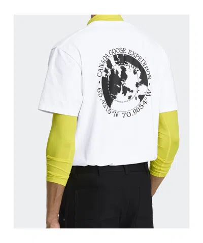 Canada Goose Cotton Logo Crew Neck Graphic T-shirt In White