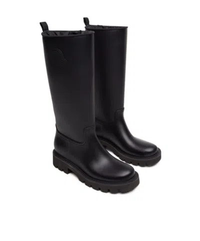 Moncler Kickstream Pvc And Shell Knee Boots In Black | ModeSens