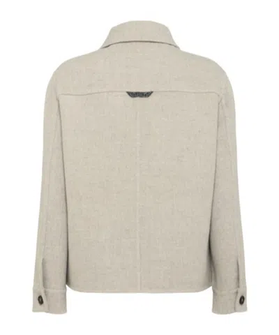 Brunello Cucinelli Wool Blend Short Coat In Gray