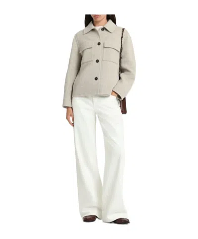 Brunello Cucinelli Wool Blend Short Coat In Gray