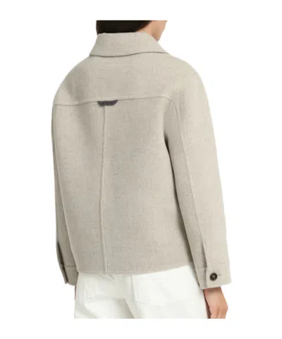 Brunello Cucinelli Wool Blend Short Coat In Gray