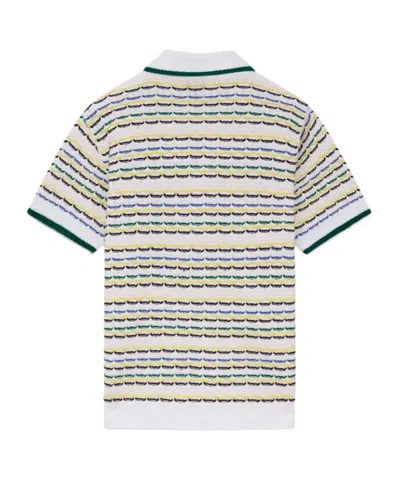 Casablanca Cotton Tuck Stitch Button-up Sweater In White