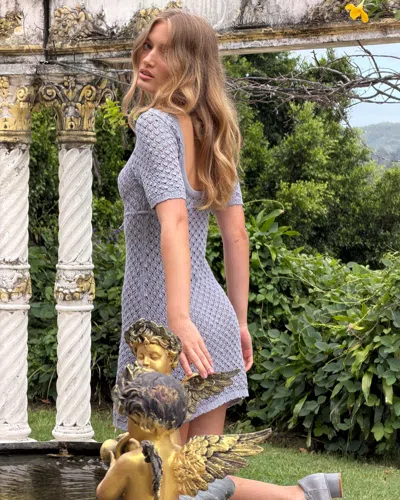 My Mum Made It Laceweave Knit Dress In Purple