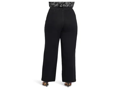 Nydj Plus Size Relaxed Drawstring Pull-on Denim Pants In Black
