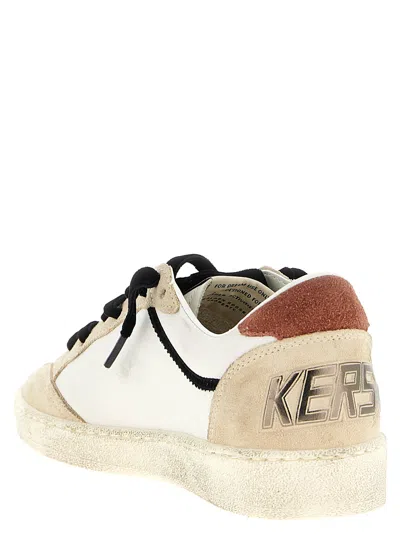 Golden Goose Ball Star Leather Upper Suede Toe And Spur Laminated Star Waxed Suede Heel Sneakers White