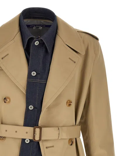 Junya Watanabe Cotton Double-breasted Coat In Brown