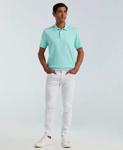 Perry Ellis Men's Geometric Jacquard Polo Shirt In Blue