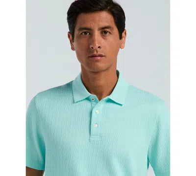 Perry Ellis Men's Geometric Jacquard Polo Shirt In Blue