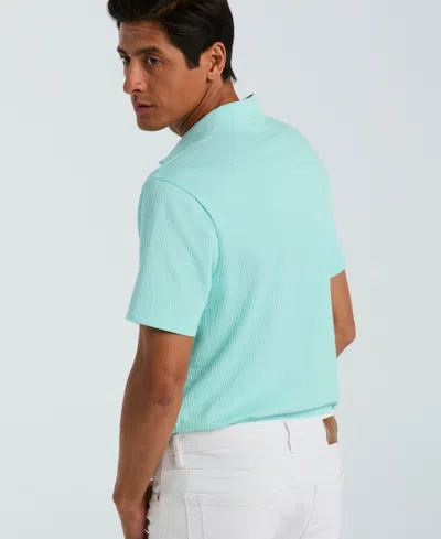 Perry Ellis Men's Geometric Jacquard Polo Shirt In Blue