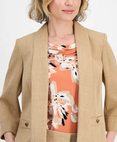 Kasper Shawl Collar Jacket In Neutral