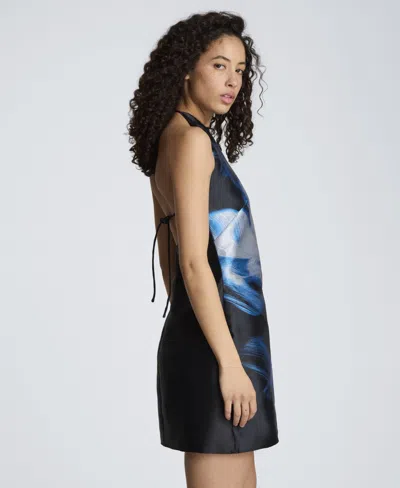 Kenneth Cole Gathered Halter Shift Minidress In Multi