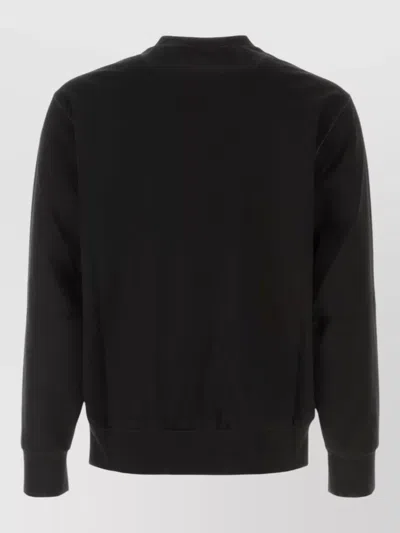 Prada Stretch Viscose-polyamide T-shirt Sweatshirt With External Pocket And Calf Leather Detail