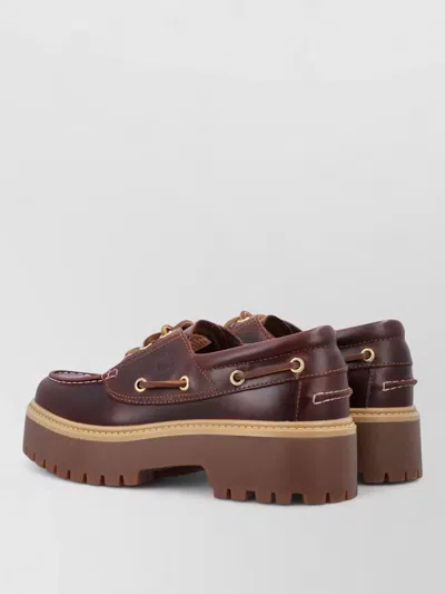 Timberland Stone Street Women S Dark Brown Platform Boat Shoe