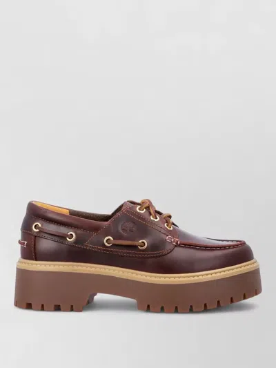 Timberland Stone Street Women S Dark Brown Platform Boat Shoe