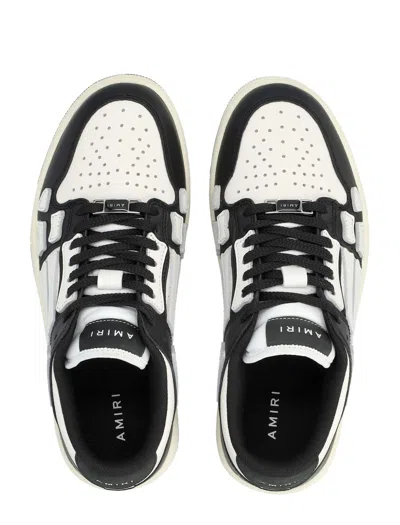 Amiri Skel Bicolor Leather Low-top Sneakers In White