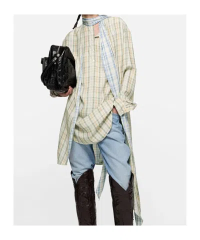 Acne Studios Check Tunic Dress In Multi