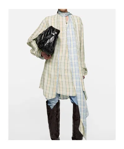 Acne Studios Check Tunic Dress In Multi