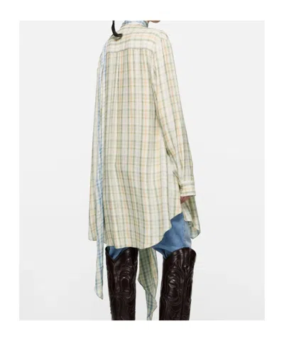 Acne Studios Check Tunic Dress In Multi