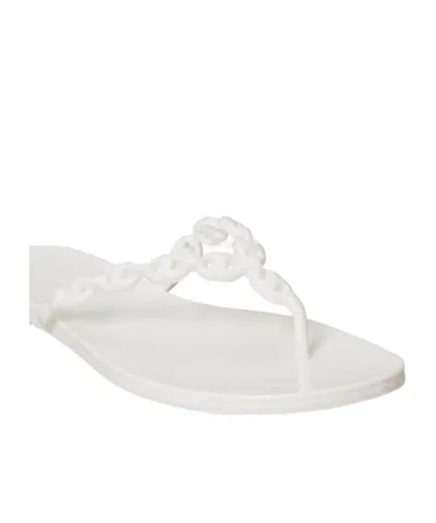 Tory Burch Flat Sandals Braided Strap Open Toe In White