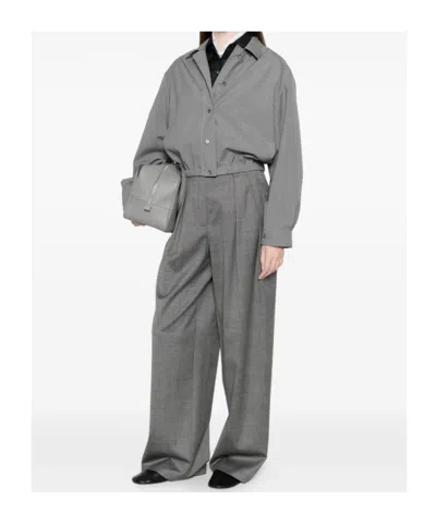 Jil Sander Pointed-collar Bomber Jacket In Gray