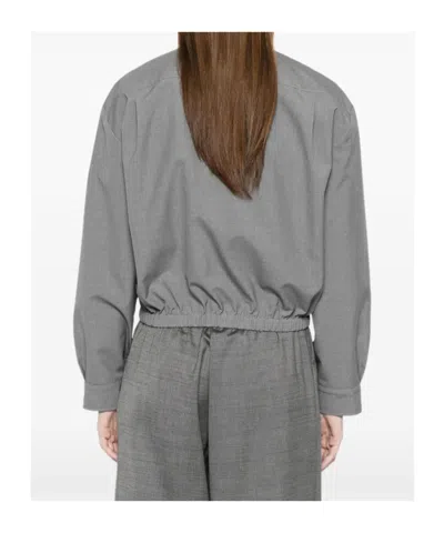 Jil Sander Pointed-collar Bomber Jacket In Gray